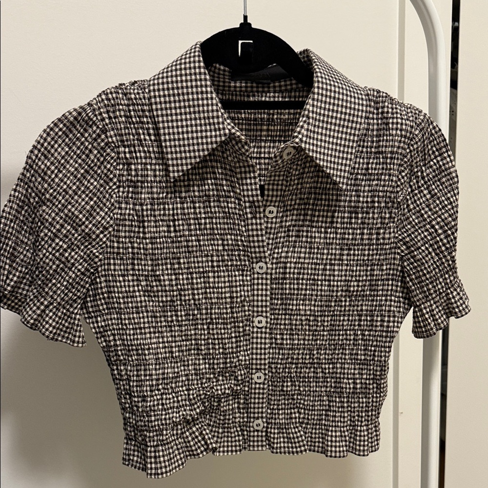 Zara cropped gingham top
